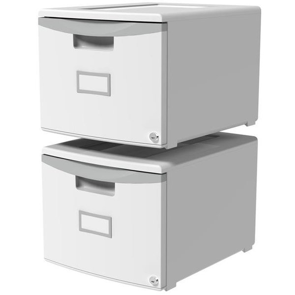 Storex Storex 61261B02C 1-Drawer Mini File Cabinet with Lock for Legal-Letter; Gray - Pack of 2 61261B02C